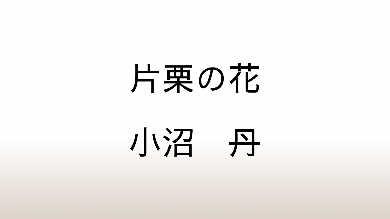 小沼丹「片栗の花」あらすじと感想と考察