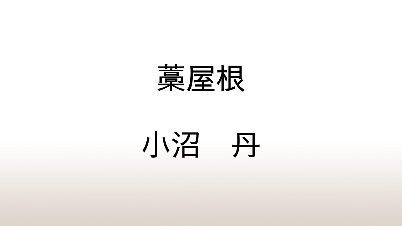 小沼丹『藁屋根』終戦直後の暮らしとオーストリア旅行３部作