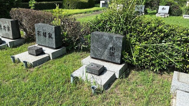 名作「黒と白の猫」にも登場する小沼丹の墓は小平霊園の芝生の墓地にあった