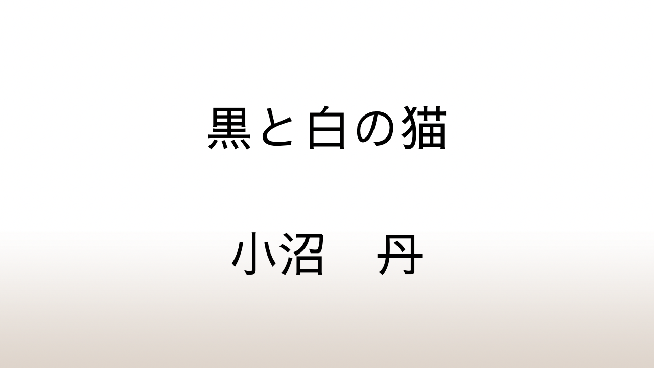 小沼丹「黒と白の猫」あらすじと感想と考察