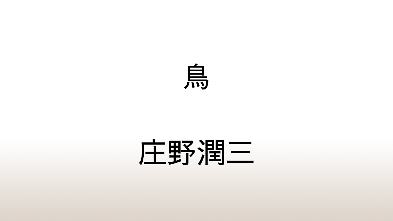 庄野潤三「鳥」あらすじと感想と考察