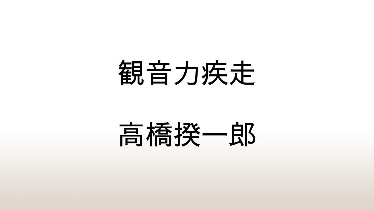 高橋揆一郎「観音力疾走」あらすじと感想と考察