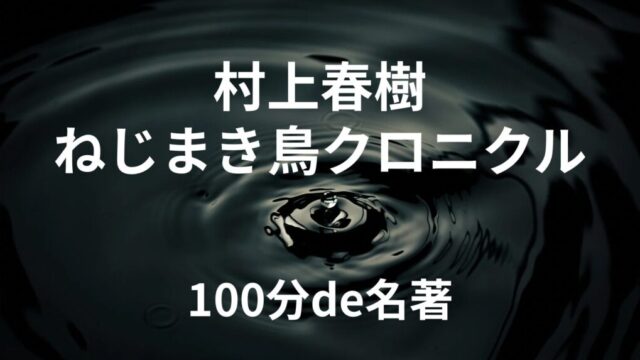 村上春樹 ねじまき鳥クロニクル 100分de名著 NHK 解説